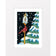 Cardinal on Lamp Post - Linocut