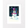 Snowman with Fuchsia Hat & Scarf - Linocut